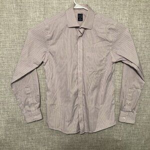 Joseph & Feiss Mens Shirt Size 15.5 34/35 (S) Non Iron Striped Long Sleeve